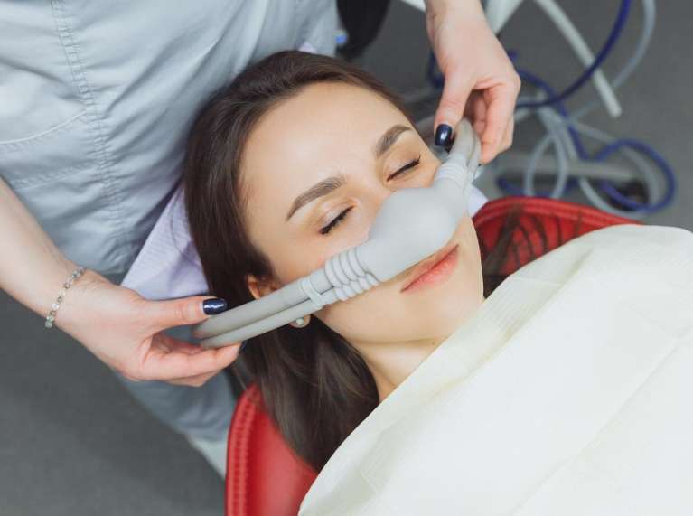 patient receiving nitrous oxide | emergency dentist southampton ny